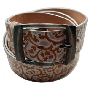 Opasek dámský kožený PENNY BELTS 40 mm oranžový vzor